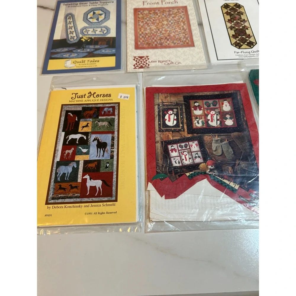 Lot of 10 Quilt Patterns Miss Rosies Mumm's the‎ Word Applique Table Runner Vtg